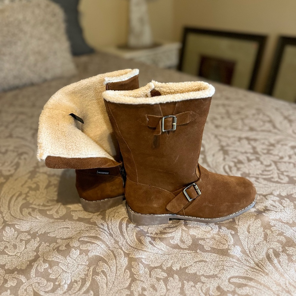 Bearpaw Brown Suede Boots with Buckles